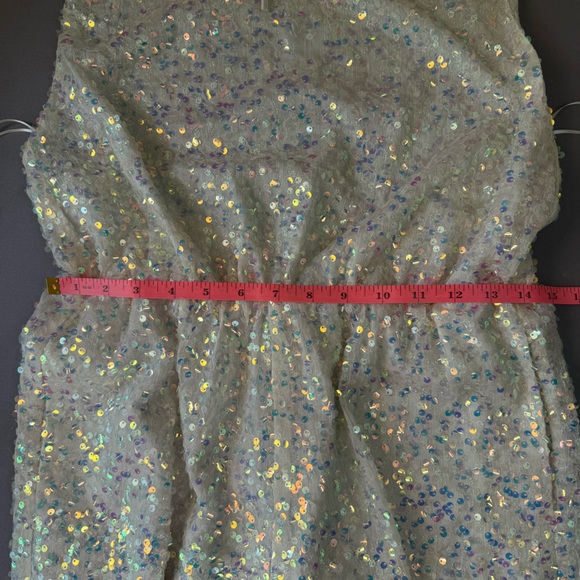 Cloud Ten romper women large cowl neck open back sequin halter one piece white - Picture 11 of 13